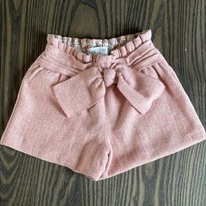 Zara kids pink herringbone shorts